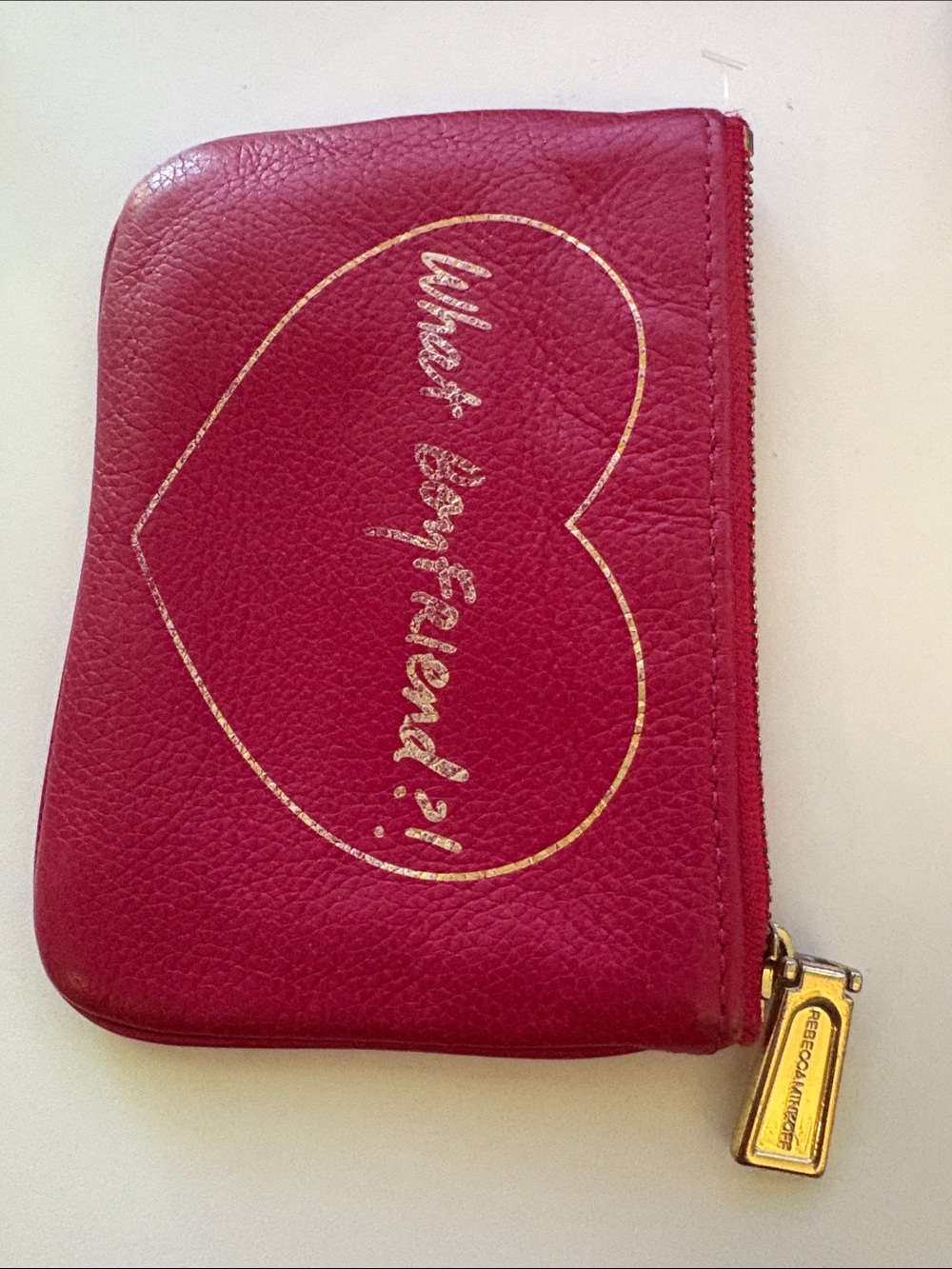 Rebecca Minkoff “What Boyfriend”Cory Pouch - Pink Leather with gold accents